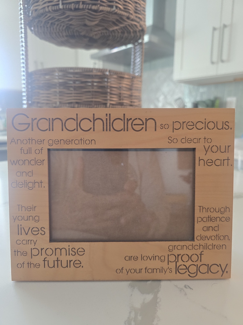 Grandchildren Photo Frame - Natural Wood Finish